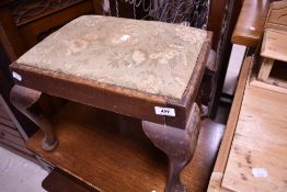 An early to mid 20th Century Queen Anne style footstool