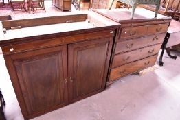 A 19th Century mahogany secretaire of linen press form in need of restoration
