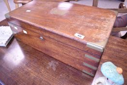A 19th Century mahogany writing box (locked with no key) approx width 55cm