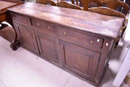 A period oak dresser base, width approx. 171, depth 48cm