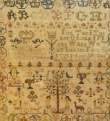 18th Century School, an alphabet needlework sampler, by Mary Welghell aged 14 in 1789, framed and