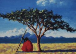 After Tilly Willis (20th Century), coloured print, 'Acacia Tree', signed to the mount, framed,