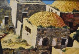 In the manner of Emmanuel Mane-Katz (1894-1962), oil on board, Jerusalem, signed and dated '61 to