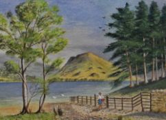 J.O. Swinn (20th Century/Contemporary), watercolour, Mont-Saint-Michelle in France, signed and dated
