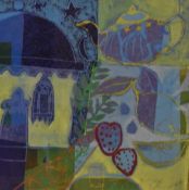 After Katharina Riedel (20th Century, Dutch), coloured print, An abstract illustration in shades