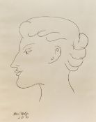 20th Century School, follower of Henri Matisse (1869-1954, French), pen on paper, a portrait of a