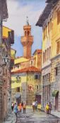 Giovani Ospitali (1927-2016, Italian), watercolour, 'Via Dei Neri', Firenze, signed to the lower