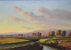 P.H. Marriner (20th Century), oil on board, 'Helsington Barrows from Gilpin Bridge', signed to the