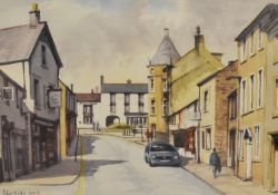Peter Wells (20th Century), watercolour, Clitheroe Market Place, signed and dated 2008 to the