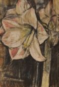 20th Century, mixed media, A still life - Daffodil flower head, framed, mounted, and under glass,