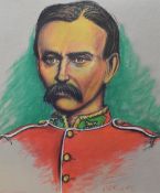 William Watson Race (20th Century School), pastel, Two portraits of Captains within the Anglo-Zulu