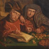 Dutch School - In the style of Quentin Massys (Flemish, 1466-1530), oils on canvas, Two interior