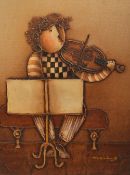 In the style of Graciela Rodo (b.1935, Bolivian), mixed media, A Boulanger style interpretation of a