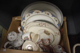 Six assorted vintage platters, an Oriental style part tea service, a small selection of coronation