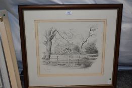 *Local Interest - After Barry Charles (20th Century), print, 'Swarthmoor Hall', near Ulverston,