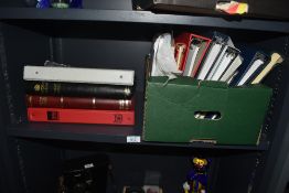 A quantity of leather bound blank stamp albums