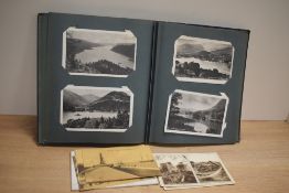 A postcard album containing various postcards relating to French architecture and countryside views,