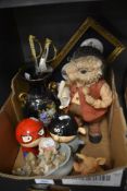 A Border Fine Arts money box featuring Hunca Munca and her babies, two similar money boxes styled as