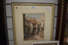 Cyril Guy (1893-1969, British), watercolour, A Cornish street scene, signed to the lower right,