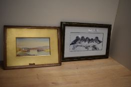 A framed Art LaMay print featuring Wood Ducks, The Batchelors waiting for the girls sold along