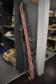 Two sets of skis, one pair K'a'stle CPM 50 the other HK Fusion Dynastar, sold alongside two pairs of