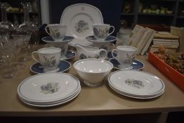 A Susie Cooper 'Glen Mist' part tea set comprising twenty one pieces approximately.