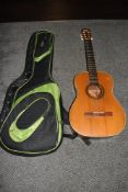 A Spanish Classical Guitar , interior label for BM Ltd, with padded gig bag