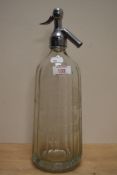 A mid-20th Century Morecambe Direct Supply Co. Ltd etched glass soda siphon, measuring 34cm high