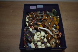 An assortment of costume jewellery, including beaded necklaces, bangles and statement pieces, etc
