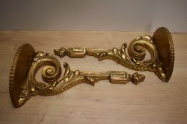 A pair of vintage Italian style gilded shelf wall brackets.