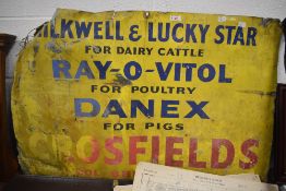 A vintage enamelled sign of farming and livestock interest, 'Milkwell & Lucky Star For Dairy Cattle,