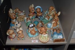 A small assortment of Pendelfin figures comprising 'Twins', 'Rolly' and 'Bundle' etc.