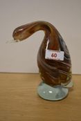 A Continental art glass duck, most likely Venetian but manufacturer unknown, having multicoloured