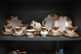 Twenty eight pieces of Royal Albert 'Old Country Roses' pattern teawares, to include seven cups, six