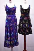 Five late 20th century rare-find floral dresses, ideal for spring and summer, timeless styles and
