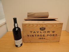 A Twelve bottle case of 1994 Taylor's Vintage Port, bottled in 1996 by Taylor Fladgate & Yeatman,