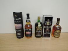 Three bottles of Whisky, Old Glen Sigle Lowland Malt Scotch Whisky, 40% vol, 70cl in card tubem