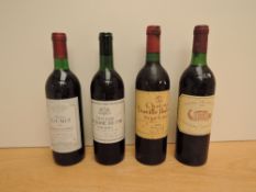 Four bottles of Red Wine, 1980 Chateau Leoville Poyferre Saint Julien, no strength stated, 75cl,