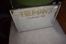 A vintage advertising mirror, approx. 61 x 43cm, Truman's
