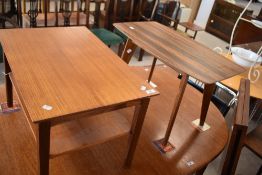 Two vintage coffee tables of small proportions