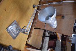 A vintage chrome desk lamp, Herbert Terry, with aluminium shade