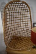A vintage bamboo hanging seat