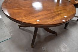 A 19th Century pedestal style circular dining table, diameter approx. 120cm