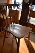 A set of four vintage Ercol 'candlestick' kitchen chairs