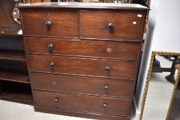 A Victorian mahogany chest of two over four drawers, approx dimensions, H128 W130 D56cm
