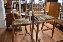 Two (not a pair) Victorian bedroom chairs, later uphostered