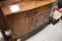 An Edwardian mahogany sideboard, width approx. 140cm