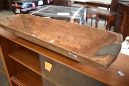 An interesting vintage wooden trough, possibly for salt, approx. 75 x 22cm