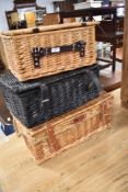 Three modern picnic/gift hampers