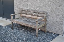 A wooden garden bench